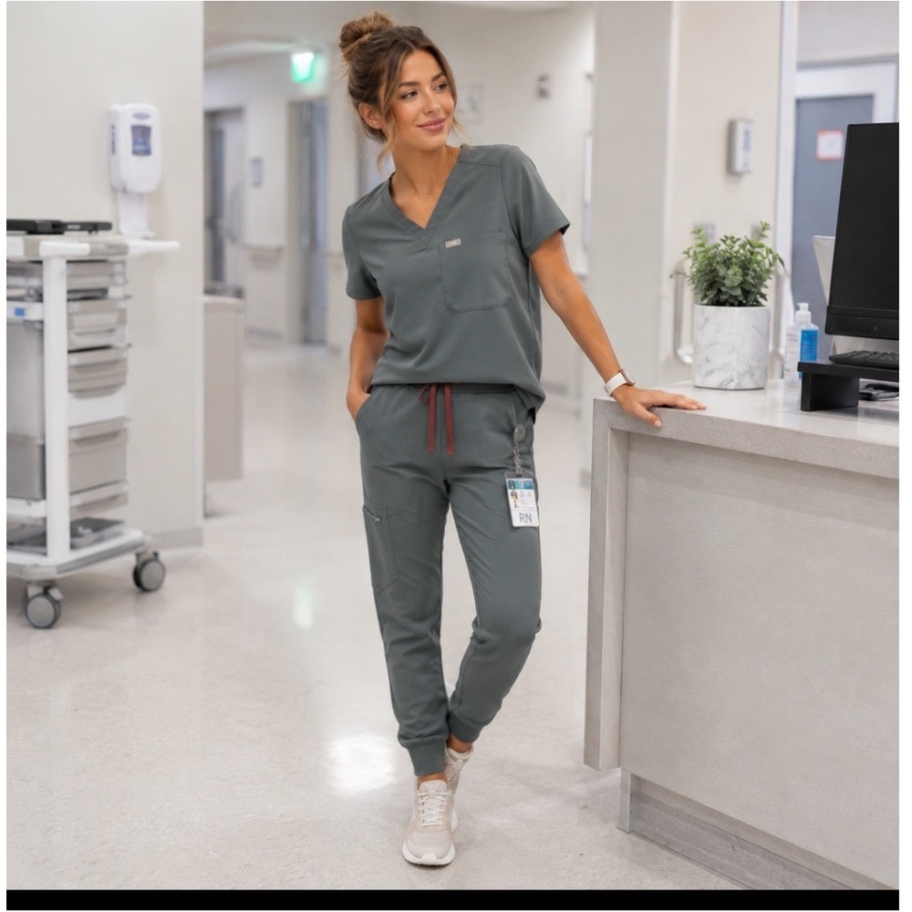 FIGS Scrub Set Women XXS Green Catarina Top Jogger Pants Nurse Doctor Medical ER